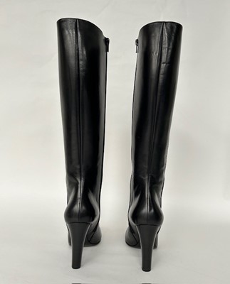 Lot 1038 - Pair of Black Leather Yves Saint Laurent Knee...