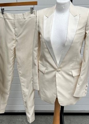 Lot 1039 - Saint Laurent Paris Cream Wool Mix Evening...