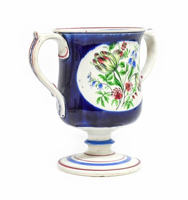 Lot 67 - A Documentary Pearlware Loving Cup, dated 1857,...
