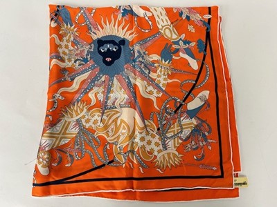 Lot 1013 - Hermès Silk Scarf Le Sacre Saisons Designed by...