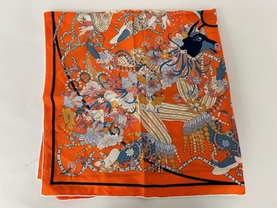 Lot 1013 - Hermès Silk Scarf Le Sacre Saisons Designed by...