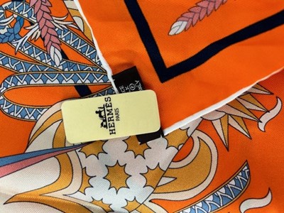 Lot 1013 - Hermès Silk Scarf Le Sacre Saisons Designed by...