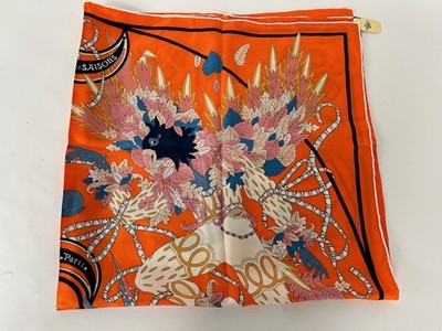 Lot 1013 - Hermès Silk Scarf Le Sacre Saisons Designed by...