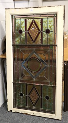 Lot 1325 - A Victorian Stained, Painted and Leaded Glass...