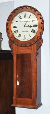 Lot 1223 - A Mahogany Drop Dial Wall Timepiece, late 19th...