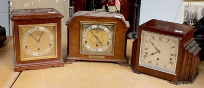 Lot 1365 - Two Mahogany Cased Chiming Elliott Clocks,...