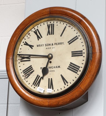 Lot 1297 - An Oak Cased 16" Dial Wall Timepiece, Circa...