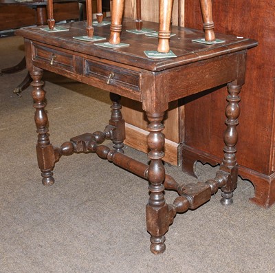 Lot 1379 - An Oak Single Drawer Side Table, 18th Century,...