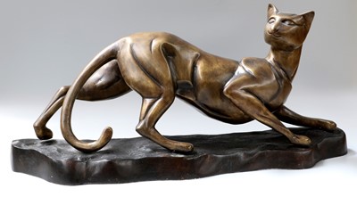 Lot 215 - An Art Deco Style Bronze Sculpture of a...