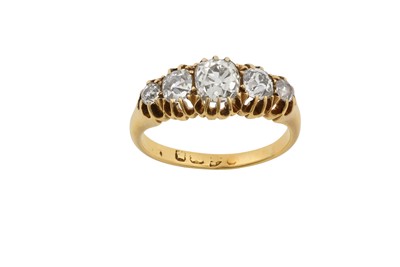 Lot 2360 - An 18 Carat Gold Diamond Five Stone Ring the...