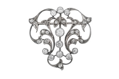 Lot 2385 - A Diamond Brooch, circa 1910 of open...