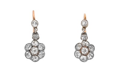 Lot 2359 - A Pair of Early 20th Century Diamond Drop...