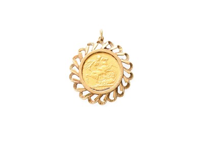 Lot 293 - A Sovereign Pendant, dated 1885, in a 9 carat...