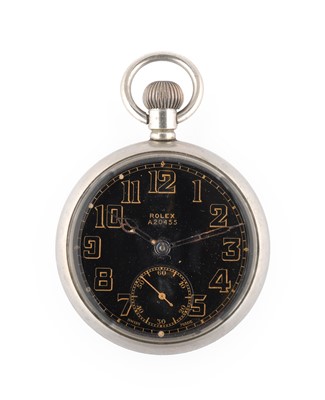 Lot 2460 - Rolex: A Military Open Faced Pocket Watch,...