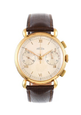 Lot 2163 - Angelus: An 18 Carat Gold Chronograph...