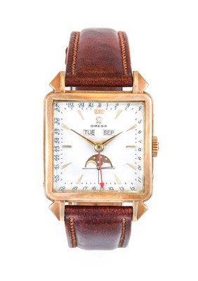 Lot 2170 - Omega: A Fine and Rare 14 Carat Rose Gold...