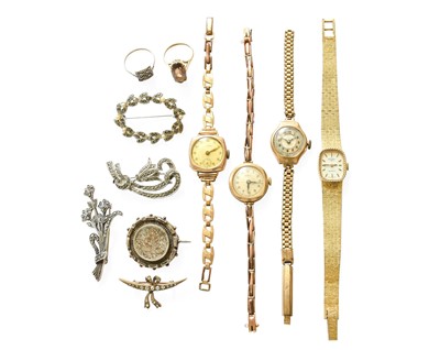 Lot 348 - Three Lady's 9 Carat Gold Wristwatches, 9...