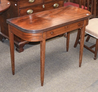 Lot 1312 - A George III Mahogany Fold-Over Tea Table, of...