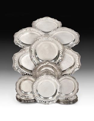 Lot 2300 - A French and Spanish Silver Dinner-Service