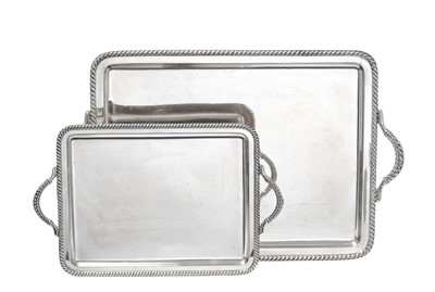 Lot 2296 - A Graduated Pair of Spanish Silver Trays