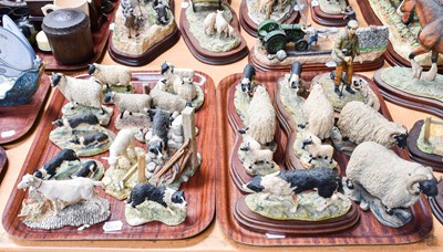 Lot 168 - Border Fine Arts Sheep and Collie Models,...