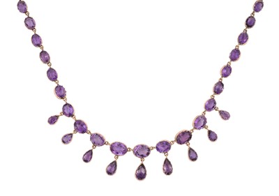 Lot 2355 - A Late 19th Century Amethyst Necklace thirty...