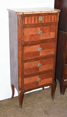 Lot 1307 - A French Kingwood Five Drawer Chest, with...