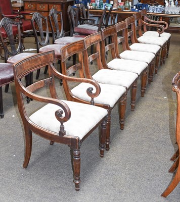 Lot 1266 - A Set of Eight Carved Regency Mahogany Dining...