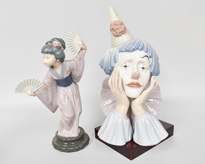 Lot 145 - A Lladro Porcelain Bust of a Clown, by Jose...