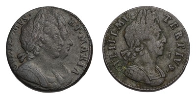 Lot 61 - William and Mary, Halfpenny 1694, unbarred A's...