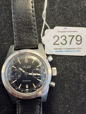 Lot 2379 - Lator: A Stainless Steel Chronograph...