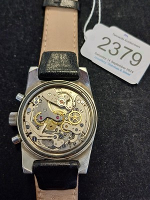 Lot 2379 - Lator: A Stainless Steel Chronograph...