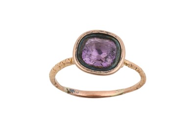 Lot 2332 - An Amethyst Ring and A Hair Work Ring the...