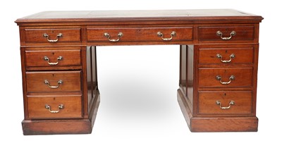 Lot 678 - A Victorian Mahogany Double-Pedestal Desk,...