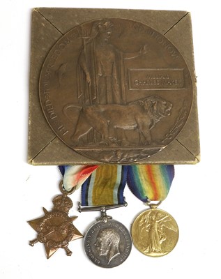 Lot 74 - A First World War Casualty Group, awarded to...