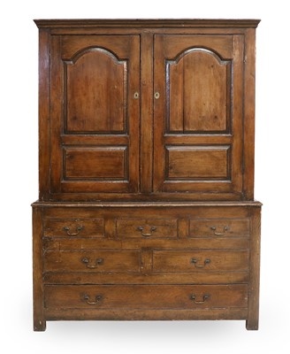 Lot 628 - A George III Stained Pine Livery Cupboard, 3rd...