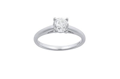 Lot 2294 - An 18 Carat White Gold Diamond Solitaire Ring...