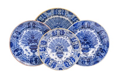 Lot 109 - Four Dutch Delft Dishes, circa 1750, painted...