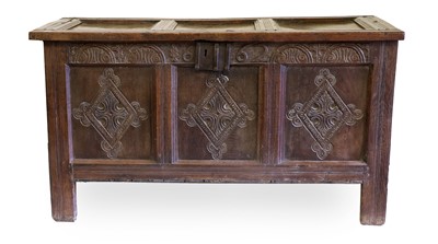 Lot 642 - A Joined Oak Chest dated 1662, probably...