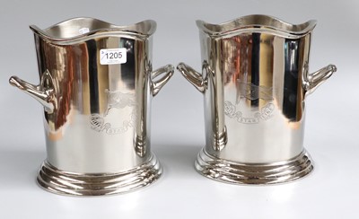 Lot 1205 - A Pair of Silver Plated Ice Buckets (2)