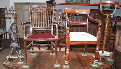 Lot 1247 - A Regency Mahogany Carver, drop-in seat,...