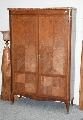 Lot 1303 - A French Marble Top Inlaid Kingwood Cupboard,...