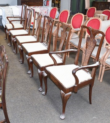 Lot 1270 - A Set of Six Edwardian Mahogany Dining Chairs,...