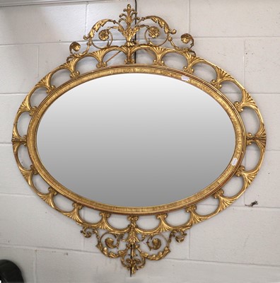 Lot 1368 - An 18th Century Style Gilt Framed Oval Hanging...