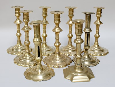 Lot 205 - Three Pairs of 18th Century Style Brass...