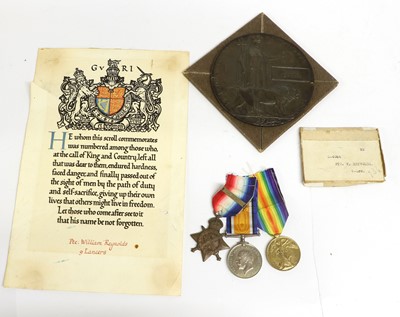 Lot 37 - A First World War "Mons" Trio and Memorial...