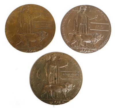 Lot 43 - Three First World War Memorial Plaques,...