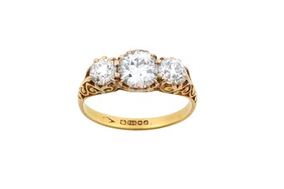 Lot 2207 - An 18 Carat Gold Diamond Three Stone Ring the...