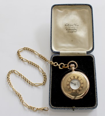 Lot 319 - A 9ct Gold Half Hunter Pocket Watch and an...