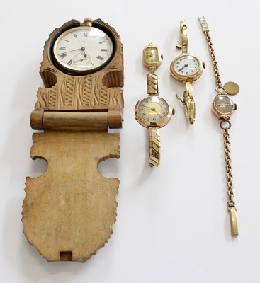 Lot 317 - Three Lady's 9 Carat Gold Wristwatches, one...